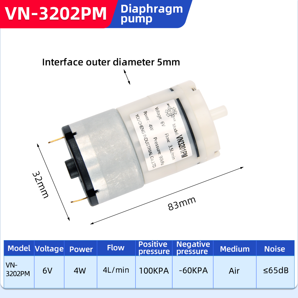 \diaphragm-vacuum-pumps\vn-3202pm\vn-3202pm-6v-dual-function-diaphragm-pump-pressure-and-vacuum-specification